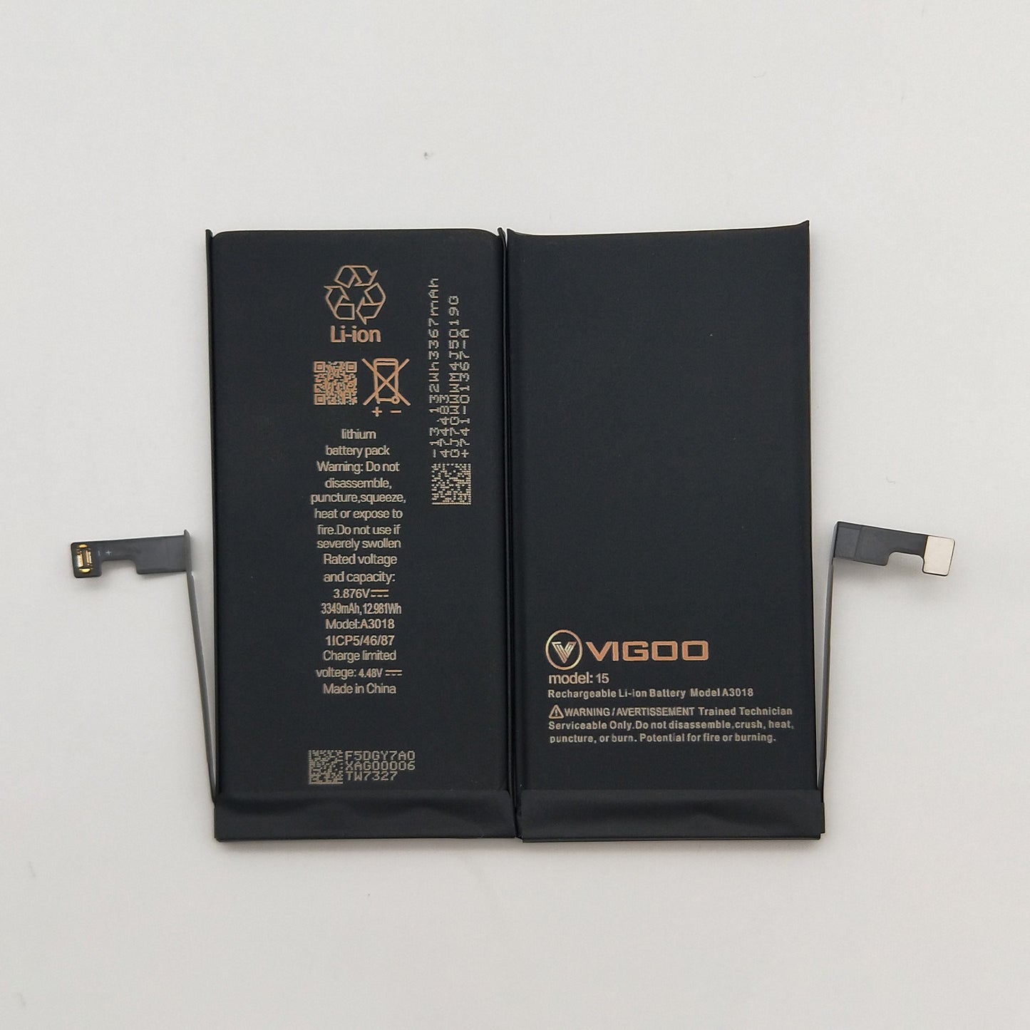 VIGOO High Capacity Battery for iPhone 15 - 3349mAh