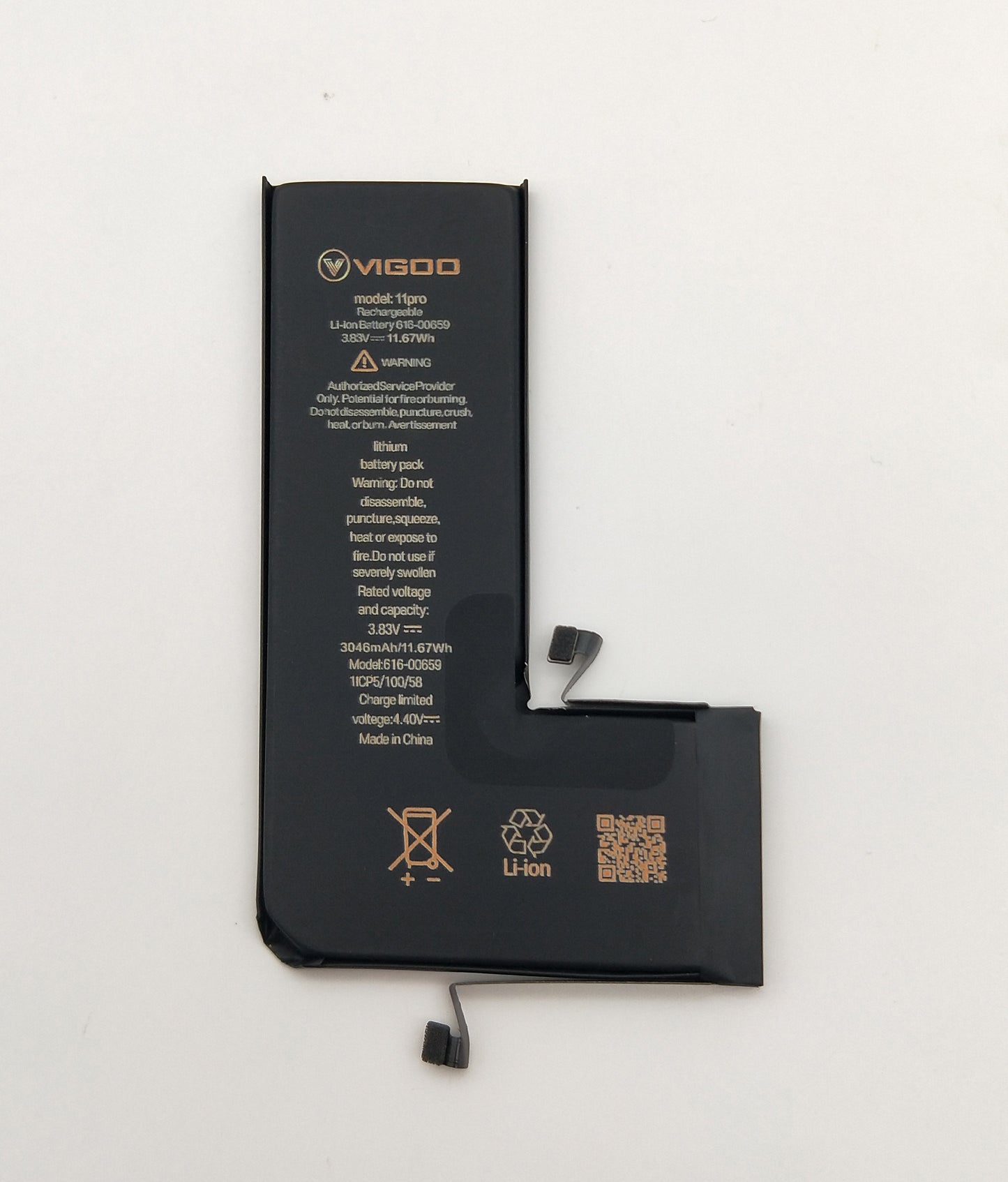 VIGOO High Capacity Battery for iPhone 11 Pro - 3046mAh